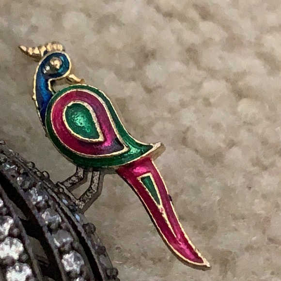 Peacock Adorned Cocktail Rhinestone Earrings *NEW* - Picture 5 of 8